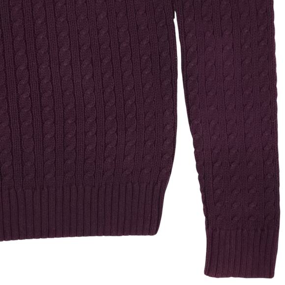 Jeanne Pierre Sweater Womens Medium Cable Knit Pullover V Neck Warm Cozy Layer - Picture 11 of 11